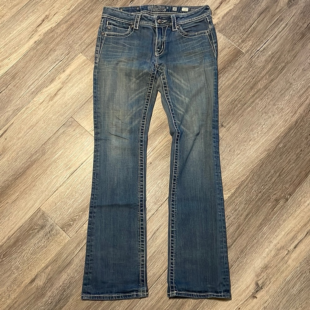 Miss Me Jeans #JP5181B4 Blue Jeans Size 30 Boot Cut Embellished Pockets